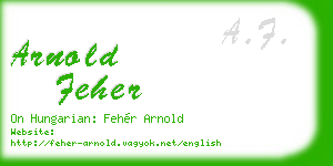 arnold feher business card