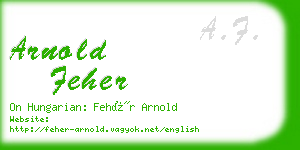 arnold feher business card
